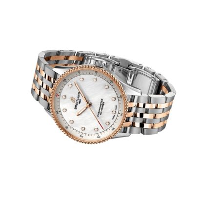 Breitling Navitimer 32mm Zegarek damski Biała masa perłowa Stal nierdzewna i 18-karatowe czerwone złoto U77320E61A1U1 - obrazek 4