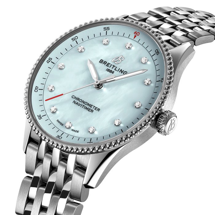 Breitling Navitimer 32mm Zegarek damski Niebieska masa perłowa A77320171C1A1 - obrazek 3