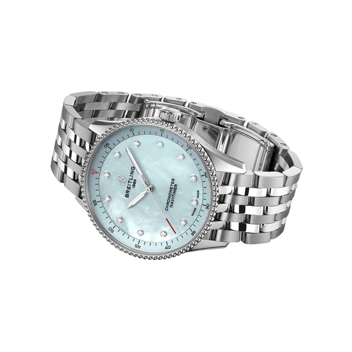 Breitling Navitimer 32mm Zegarek damski Niebieska masa perłowa A77320171C1A1 - obrazek 4