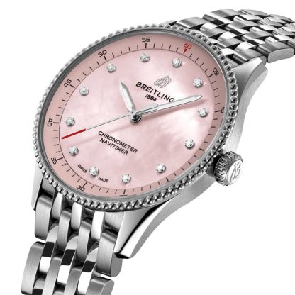 Breitling Navitimer 32mm Zegarek damski Różowa masa perłowa A77320D91K1A1 - obrazek 3