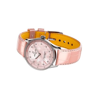 Breitling Navitimer 32mm Zegarek damski Różowa masa perłowa Aligator A77320D91K1P1 - obrazek 4