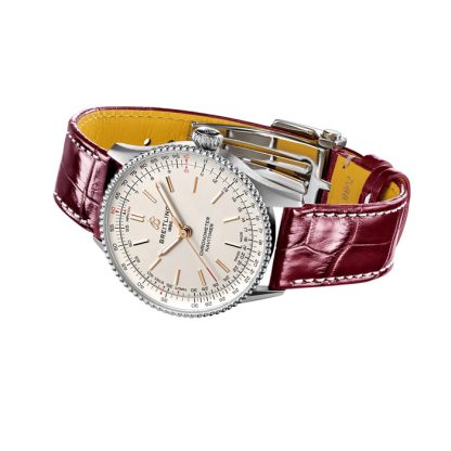 Breitling Navitimer 36mm Zegarek damski Srebrny aligator A17327211G1P1 - obrazek 4