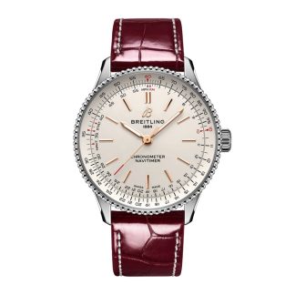 Breitling Navitimer 36mm Zegarek damski Srebrny aligator A17327211G1P1