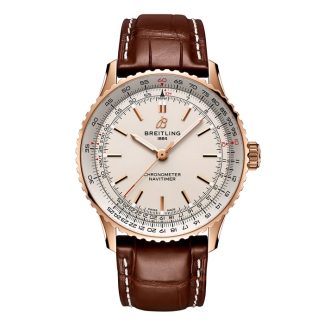 Breitling Navitimer Automatic 41mm Zegarek Męski Srebrny 18k Różowe Złoto R17329F41G1P1