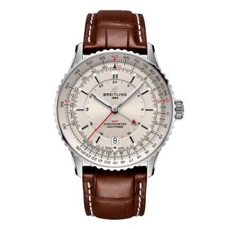 Breitling Navitimer Automatic GMT 41mm Zegarek męski srebrny A32310211G1P1