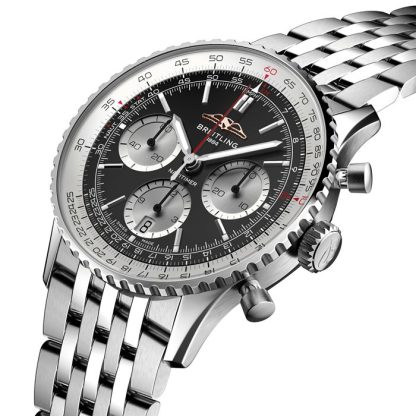 Breitling Navitimer B01 Chronograph 41mm Zegarek męski Czarny Stal nierdzewna AB0139211B1A1 - obrazek 2