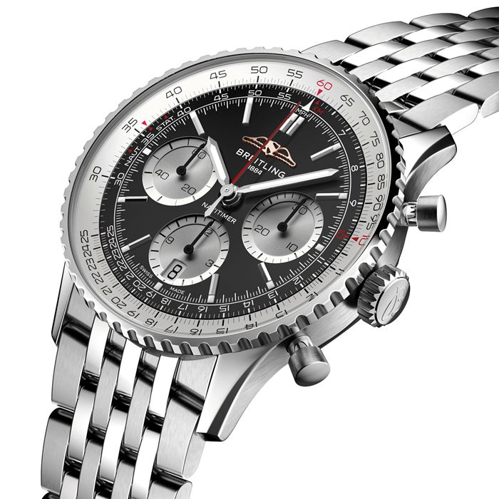 Breitling Navitimer B01 Chronograph 41mm Zegarek męski Czarny Stal nierdzewna AB0139211B1A1 - obrazek 2