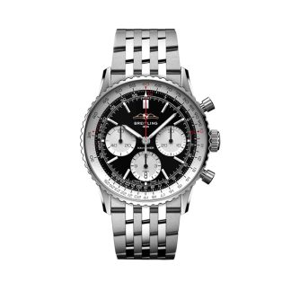 Breitling Navitimer B01 Chronograph 41mm Zegarek męski Czarny Stal nierdzewna AB0139211B1A1