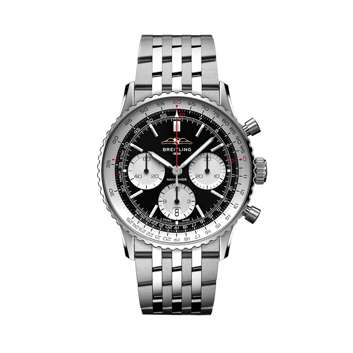 Breitling Navitimer B01 Chronograph 41mm Zegarek męski Czarny Stal nierdzewna AB0139211B1A1