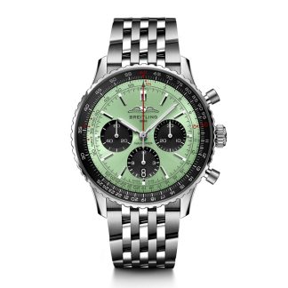 Breitling Navitimer B01 Chronograph 43 Miętowy zegarek ze stali nierdzewnej AB0138241L1A1