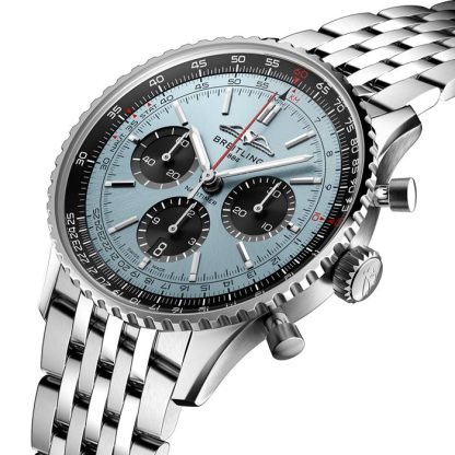 Breitling Navitimer B01 Chronograph 43 Zegarek ze stali nierdzewnej Ice Blue AB0138241C1A1 - obrazek 2