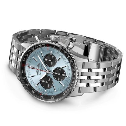 Breitling Navitimer B01 Chronograph 43 Zegarek ze stali nierdzewnej Ice Blue AB0138241C1A1 - obrazek 3