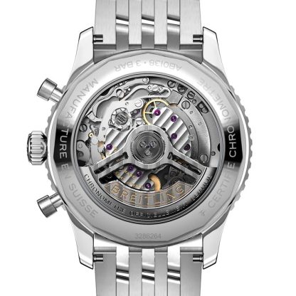 Breitling Navitimer B01 Chronograph 43 Zegarek ze stali nierdzewnej Ice Blue AB0138241C1A1 - obrazek 4