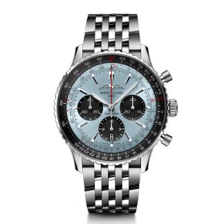 Breitling Navitimer B01 Chronograph 43 Zegarek ze stali nierdzewnej Ice Blue AB0138241C1A1