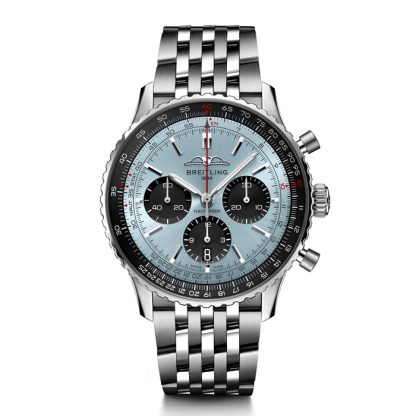Breitling Navitimer B01 Chronograph 43 Zegarek ze stali nierdzewnej Ice Blue AB0138241C1A1