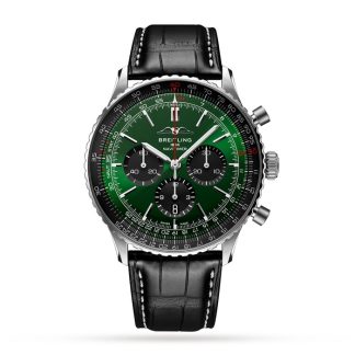 Breitling Navitimer B01 Chronograph 46 Zegarek na skórzanym pasku ze stali nierdzewnej AB0137241L1P1