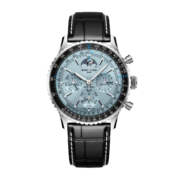 Breitling Navitimer B19 Chronograph Perpetual Calender 43mm Zegarek męski Niebieski aligator PB1920251C1P1