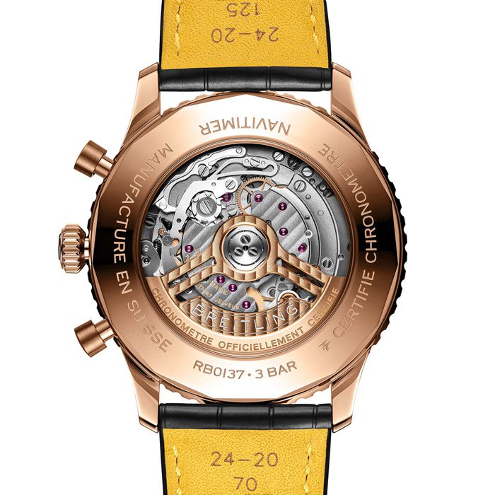 Breitling Navitimer Chronograph 18ct Rose Gold 46mm Zegarek męski Zielony Aligator RB0137241L1P1 - obrazek 4