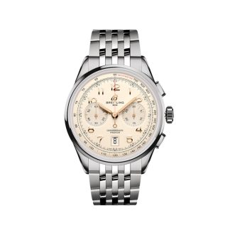 Breitling Premier B01 Chronograph 42mm Zegarek męski Kremowy Stal nierdzewna AB0145211G1A1