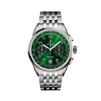 Breitling Premier B01 Chronograph 42mm Zegarek męski Zielony Stal nierdzewna AB0145371L1A1