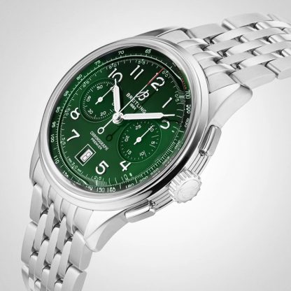 Breitling Premier B01 Chronograph 42mm Zegarek męski Zielony Stal nierdzewna AB0145371L1A1 - obrazek 5