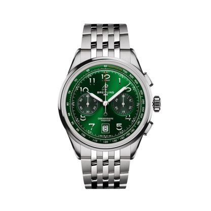 Breitling Premier B01 Chronograph 42mm Zegarek męski Zielony Stal nierdzewna AB0145371L1A1