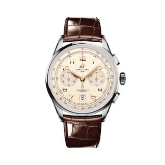 Breitling Premier B01 Chronograph 42mm Zegarek męski kremowy AB0145211G1P1