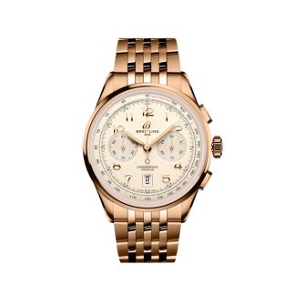 Breitling Premier B01 Chronograph 42mm zegarek męski srebrny 18ct różowe złoto RB0145371G1R1