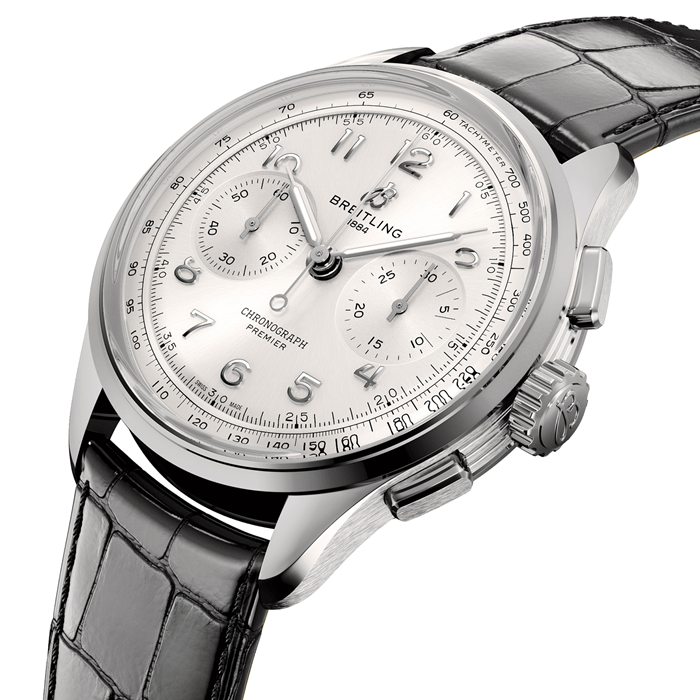 Breitling Premier B09 Chonograph 40mm Zegarek męski Srebrny AB0930371G1P1 - obrazek 2
