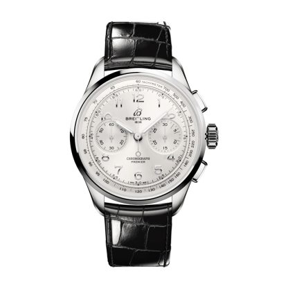 Breitling Premier B09 Chonograph 40mm Zegarek męski Srebrny AB0930371G1P1