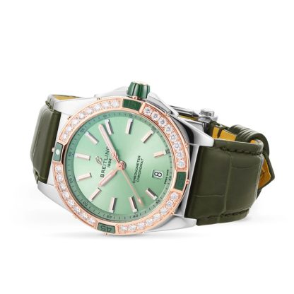 Breitling Super Chronomat Automatic 38 Green ze stali nierdzewnej i 18-karatowym paskiem z różowego złota U17356531L1P1 - obrazek 3