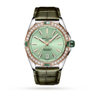 Breitling Super Chronomat Automatic 38 Green ze stali nierdzewnej i 18-karatowym paskiem z różowego złota U17356531L1P1