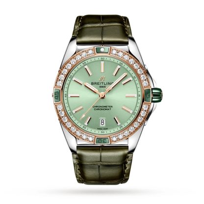 Breitling Super Chronomat Automatic 38 Green ze stali nierdzewnej i 18-karatowym paskiem z różowego złota U17356531L1P1