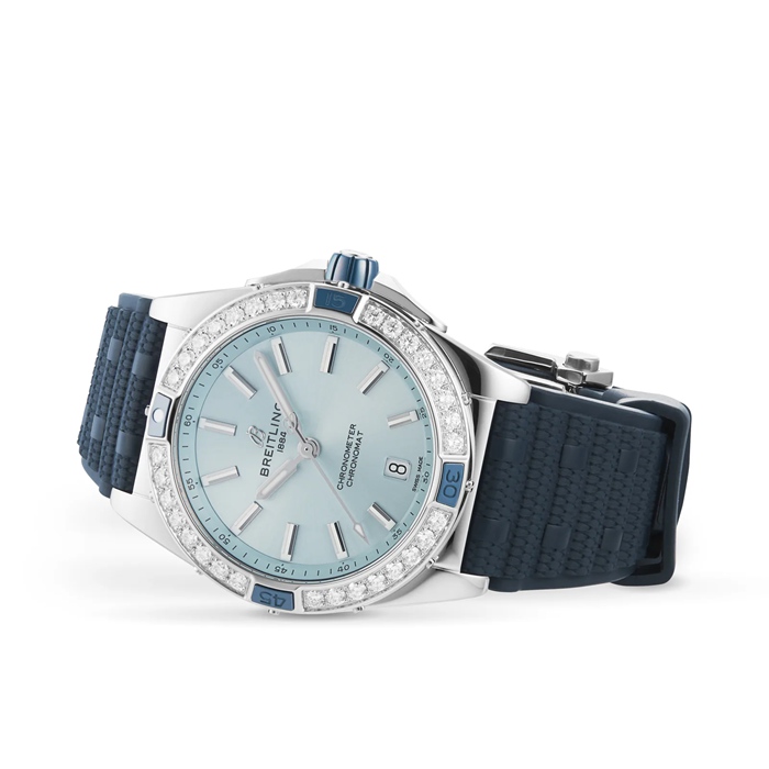 Breitling Super Chronomat Automatic 38 Zegarek z niebieskim gumowym paskiem A17356531C1S1 - obrazek 3