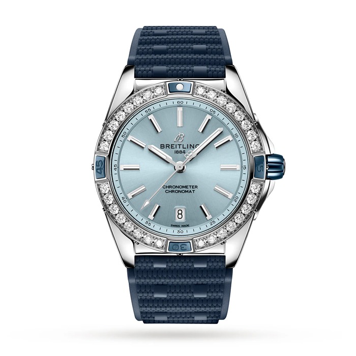 Breitling Super Chronomat Automatic 38 Zegarek z niebieskim gumowym paskiem A17356531C1S1