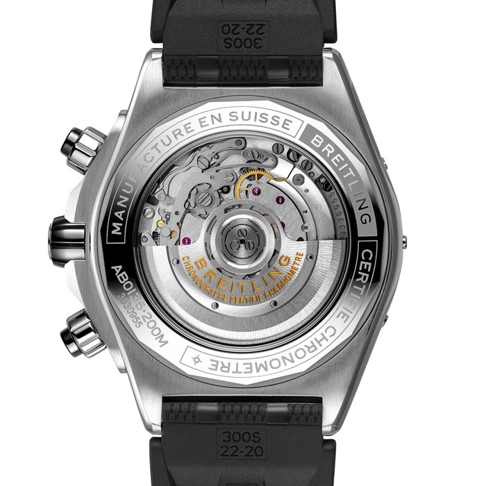 Breitling Super Chronomat B01 44 Zegarek z gumowym paskiem ze stali nierdzewnej AB0136251B1S1 - obrazek 2