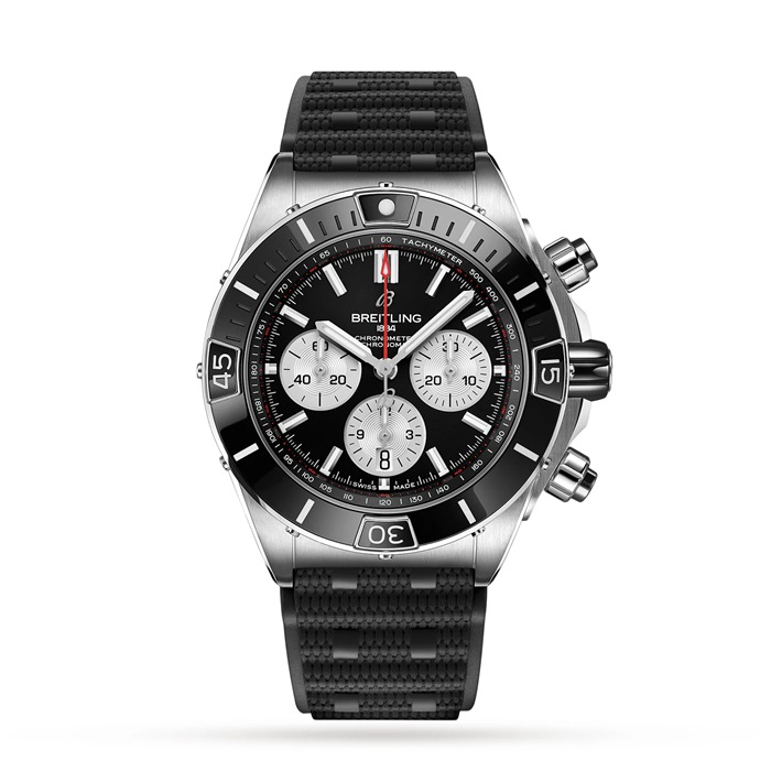 Breitling Super Chronomat B01 44 Zegarek z gumowym paskiem ze stali nierdzewnej AB0136251B1S1