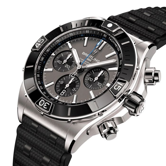 Breitling Super Chronomat B01 44mm Zegarek Męski Szara Guma EB0136251M1S1 - obrazek 3