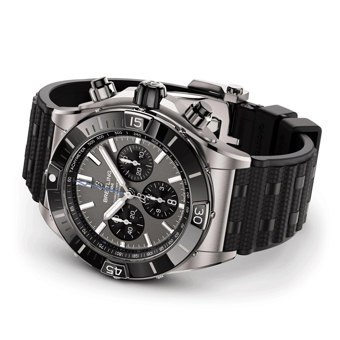 Breitling Super Chronomat B01 44mm Zegarek Męski Szara Guma EB0136251M1S1 - obrazek 4