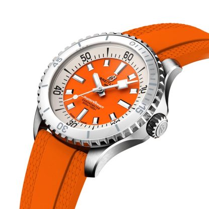 Breitling Superocean Automatic 36 Zegarek z gumowym paskiem ze stali nierdzewnej A17377211O1S1 - obrazek 3