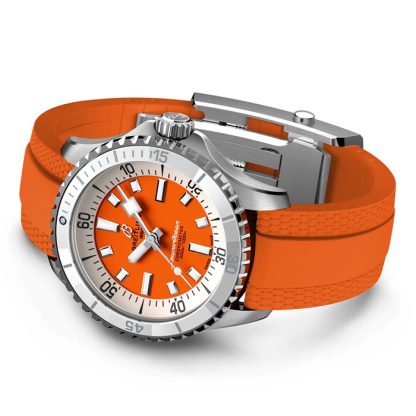 Breitling Superocean Automatic 36 Zegarek z gumowym paskiem ze stali nierdzewnej A17377211O1S1 - obrazek 4