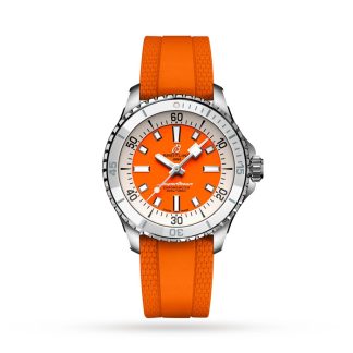Breitling Superocean Automatic 36 Zegarek z gumowym paskiem ze stali nierdzewnej A17377211O1S1