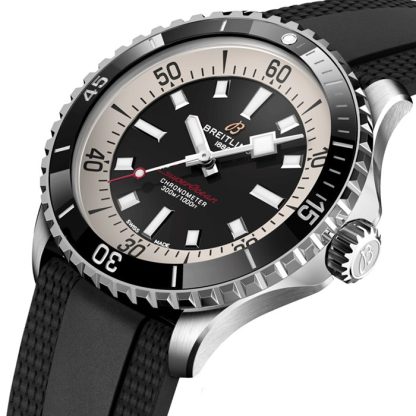 Breitling Superocean Automatic 42 Zegarek z gumowym paskiem ze stali nierdzewnej A17375211B1S1 - obrazek 3