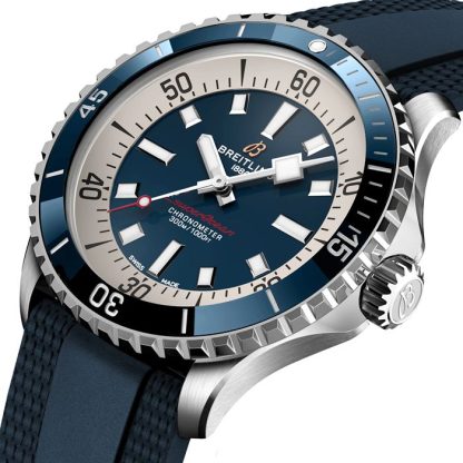 Breitling Superocean Automatic 42 Zegarek z gumowym paskiem ze stali nierdzewnej A17375E71C1S1 - obrazek 3
