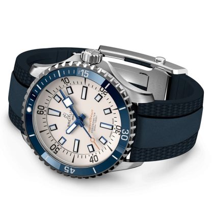 Breitling Superocean Automatic 42 Zegarek z gumowym paskiem ze stali nierdzewnej A17375E71G1S1 - obrazek 4
