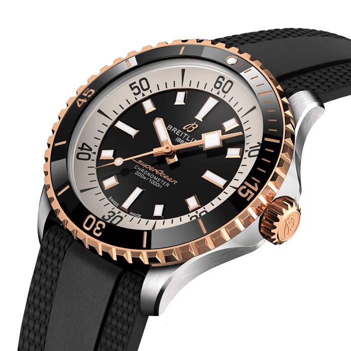 Breitling Superocean Automatic 42 Zegarek ze stali nierdzewnej i 18-karatowego czerwonego złota U17375211B1S1 - obrazek 2