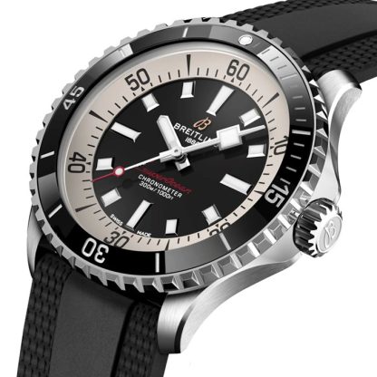 Breitling Superocean Automatic 44 Zegarek z gumowym paskiem ze stali nierdzewnej A17376211B1S1 - obrazek 3