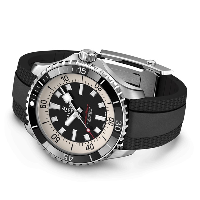 Breitling Superocean Automatic 44 Zegarek z gumowym paskiem ze stali nierdzewnej A17376211B1S1 - obrazek 4