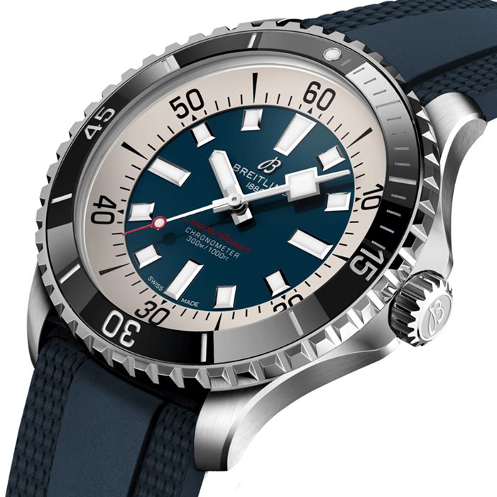 Breitling Superocean Automatic 44 Zegarek z gumowym paskiem ze stali nierdzewnej A17376211C1S1 - obrazek 3
