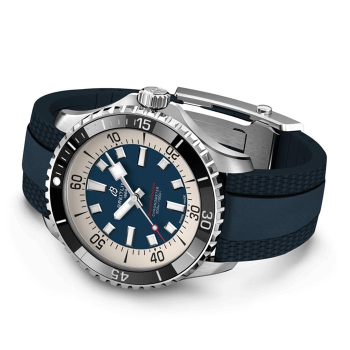 Breitling Superocean Automatic 44 Zegarek z gumowym paskiem ze stali nierdzewnej A17376211C1S1 - obrazek 4